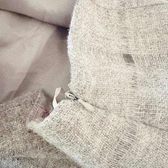 Lafayette 148 New York Maxi Skirt Size 6 Grey Wool Pencil Slit Laser Cut Career - Picture 9 of 12